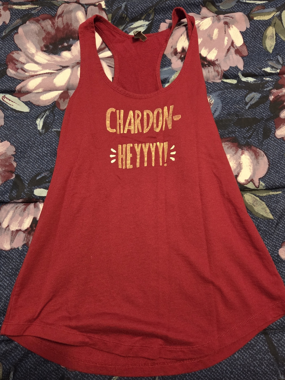 NFL Red Racerback Tank with Gold 'CHARDON HEYYYY!' Graphic